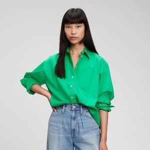 Gap Button Down - “The Big Shirt” in Green Poplin